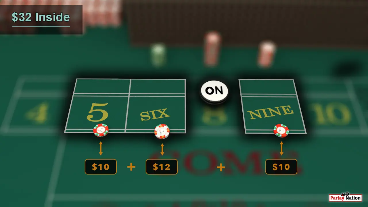 $32 inside with the point on eight