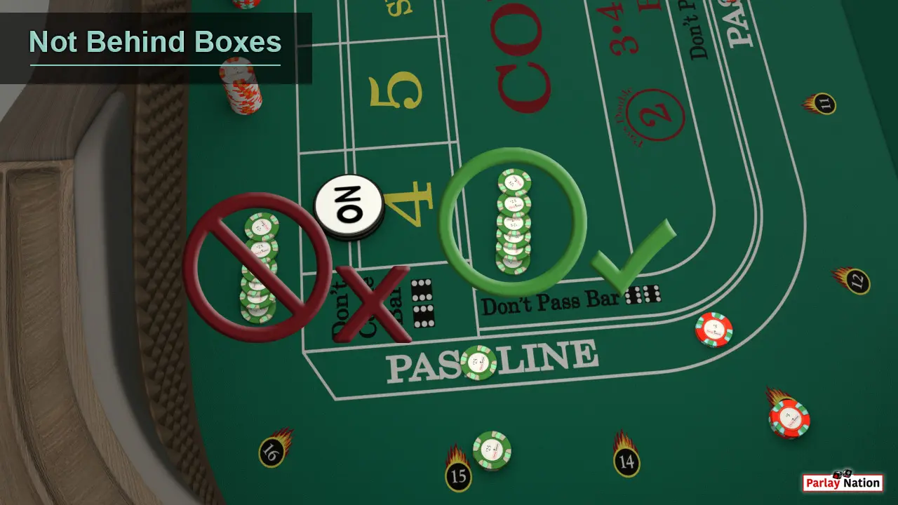 A bunch of splashed cheques behind the boxes with a red 'do not' circle around them and a red x. There is another pile of cheques in the COME with a green cirlce around them and a green checkmark.