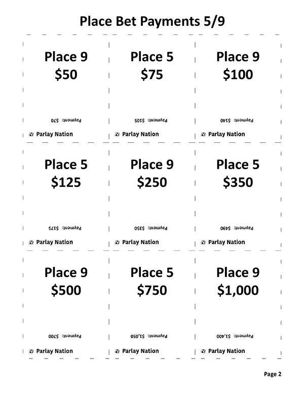 Place Bet Payments 5 & 9 - Easy