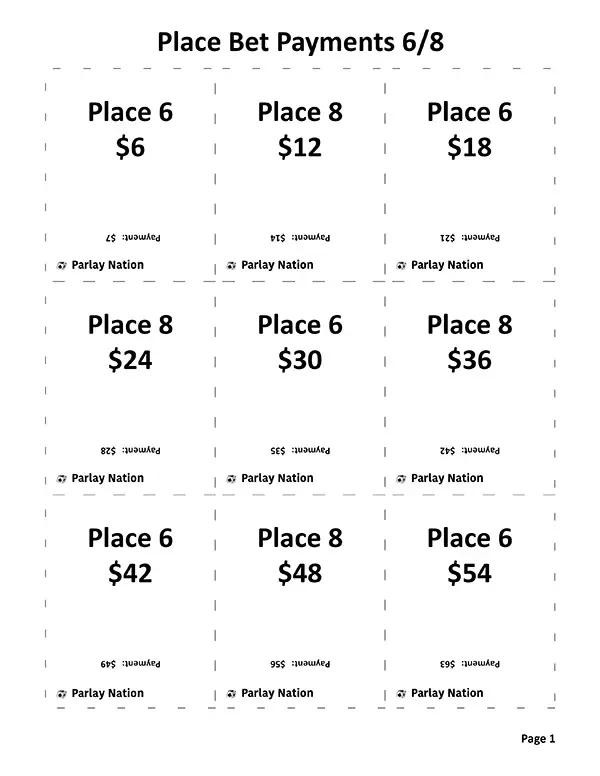 Place Bet Payments 6 & 8 - Easy